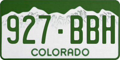 CO license plate 927BBH