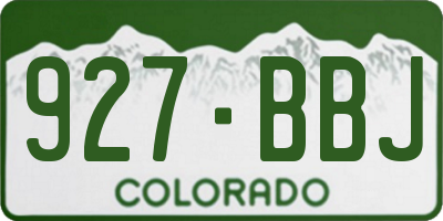 CO license plate 927BBJ