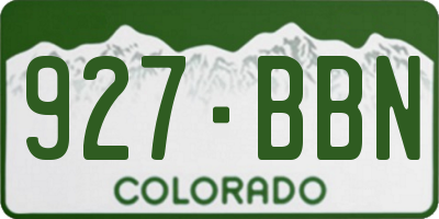 CO license plate 927BBN