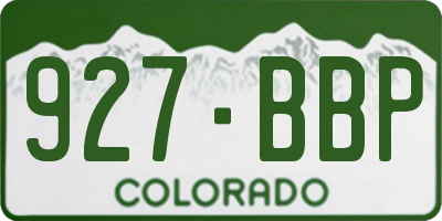 CO license plate 927BBP