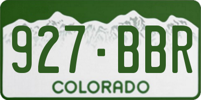 CO license plate 927BBR