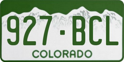 CO license plate 927BCL
