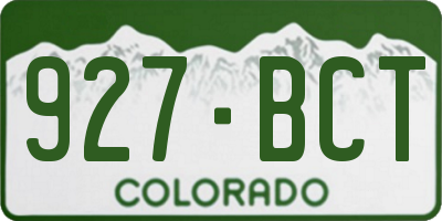 CO license plate 927BCT