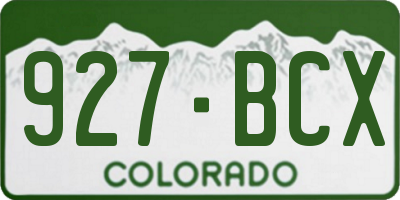 CO license plate 927BCX