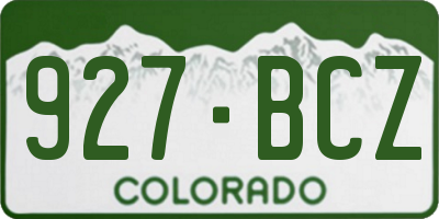 CO license plate 927BCZ