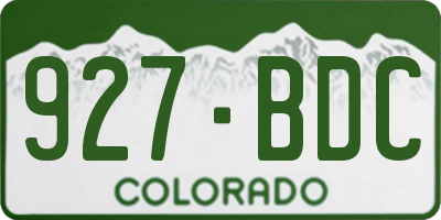 CO license plate 927BDC