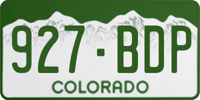 CO license plate 927BDP