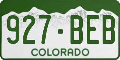 CO license plate 927BEB