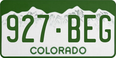 CO license plate 927BEG