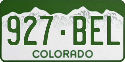 CO license plate 927BEL