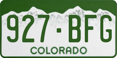 CO license plate 927BFG