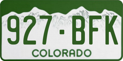 CO license plate 927BFK