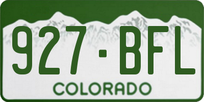 CO license plate 927BFL