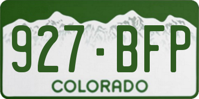 CO license plate 927BFP