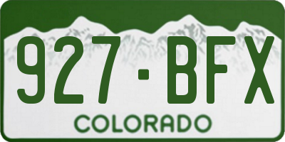 CO license plate 927BFX