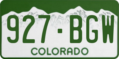 CO license plate 927BGW
