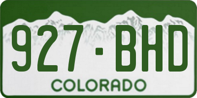 CO license plate 927BHD