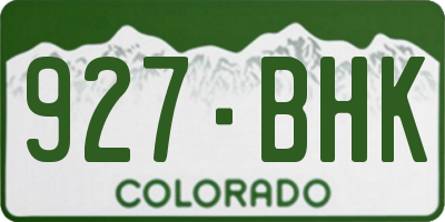 CO license plate 927BHK