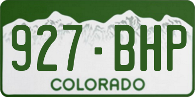 CO license plate 927BHP
