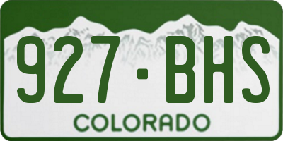 CO license plate 927BHS