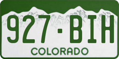 CO license plate 927BIH