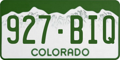 CO license plate 927BIQ