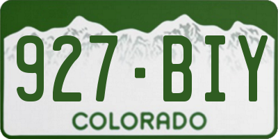 CO license plate 927BIY