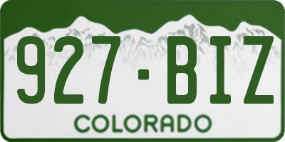 CO license plate 927BIZ