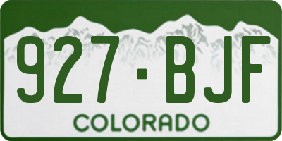 CO license plate 927BJF