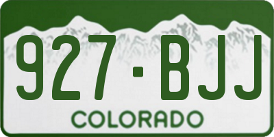 CO license plate 927BJJ