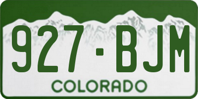 CO license plate 927BJM