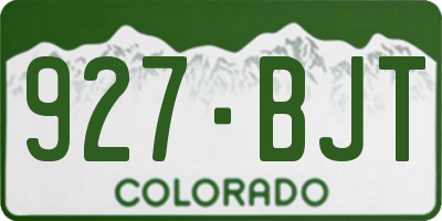 CO license plate 927BJT