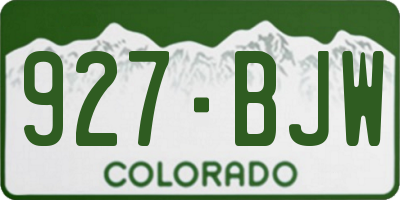 CO license plate 927BJW