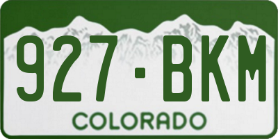 CO license plate 927BKM