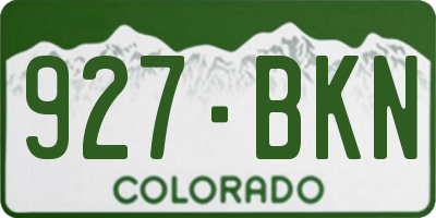 CO license plate 927BKN