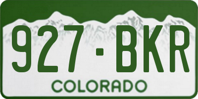 CO license plate 927BKR