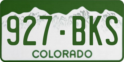 CO license plate 927BKS