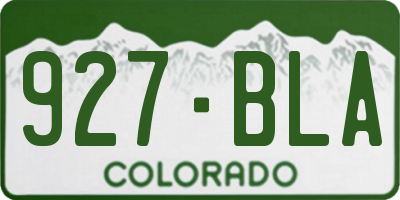 CO license plate 927BLA