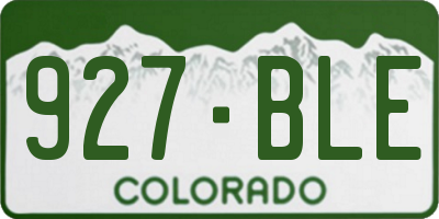 CO license plate 927BLE