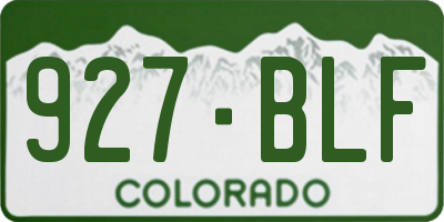 CO license plate 927BLF