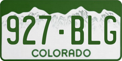 CO license plate 927BLG