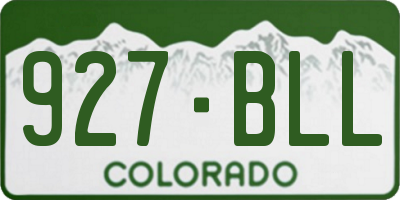 CO license plate 927BLL