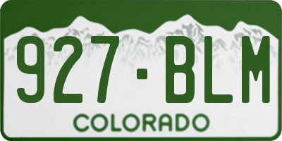 CO license plate 927BLM