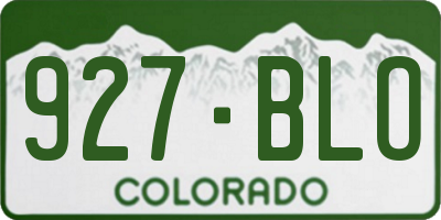 CO license plate 927BLO
