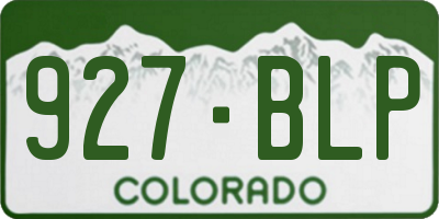 CO license plate 927BLP