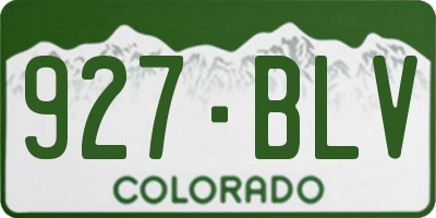 CO license plate 927BLV
