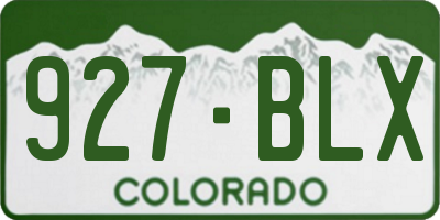 CO license plate 927BLX