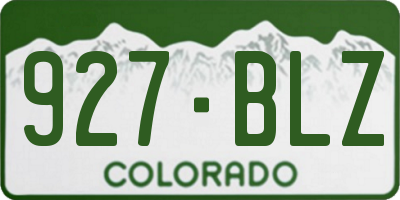 CO license plate 927BLZ