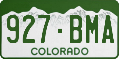 CO license plate 927BMA