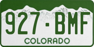 CO license plate 927BMF
